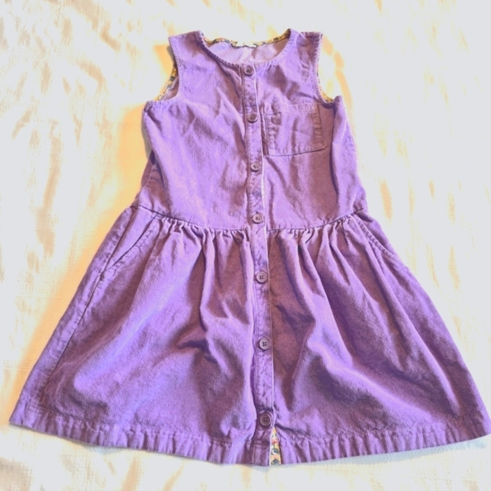 Mini Boden girls purple corduroy dress, size tag removed but same as 9-10 VGUC
